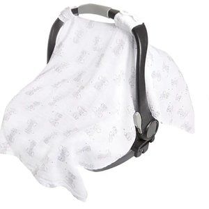 ⭐️ Aden + Anais Essentials Cotton  car seat canopy safari babes-elephant